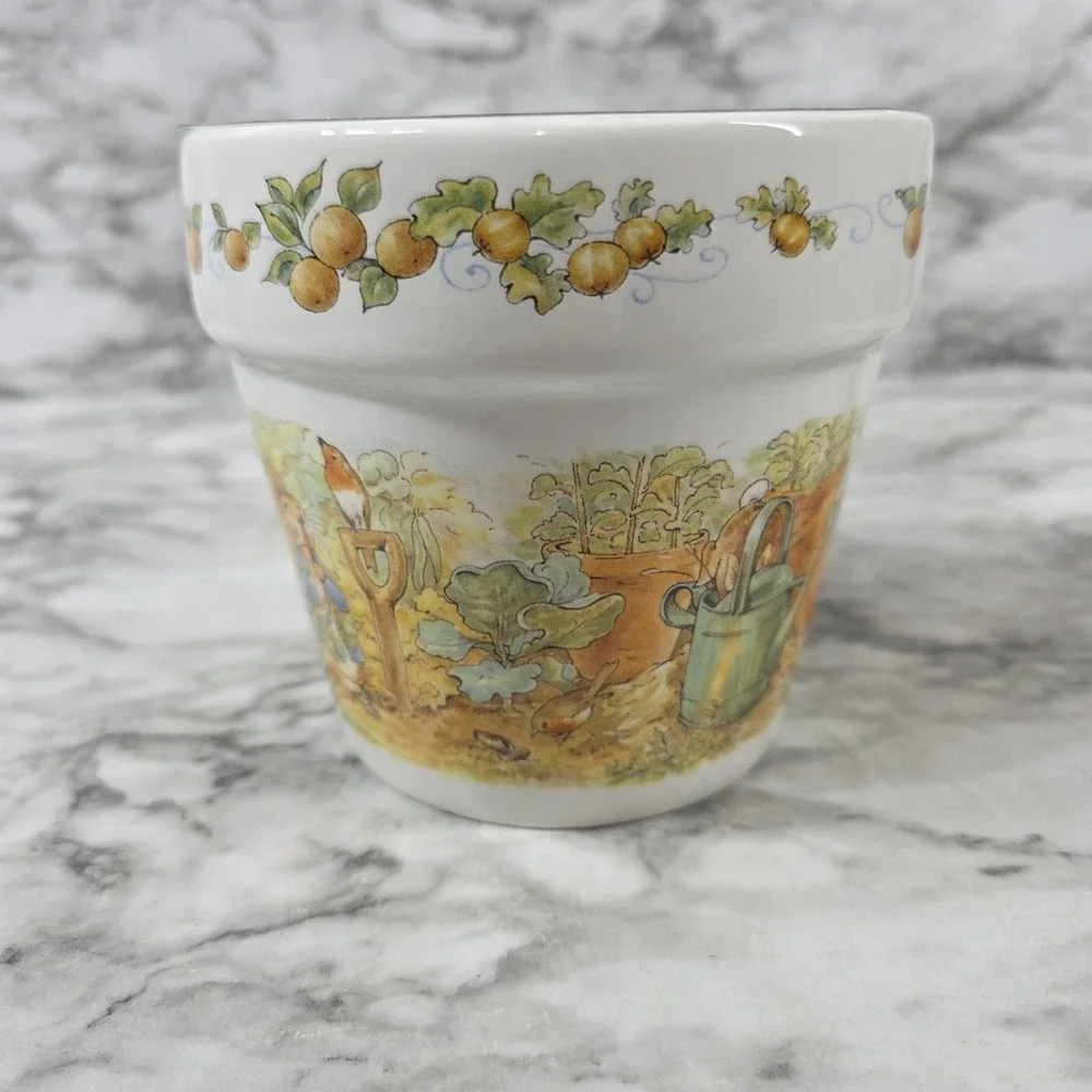 Planter Peter Rabbit Beatrix Potter Basket Teleflora 1997 Ceramic Flower Pot
